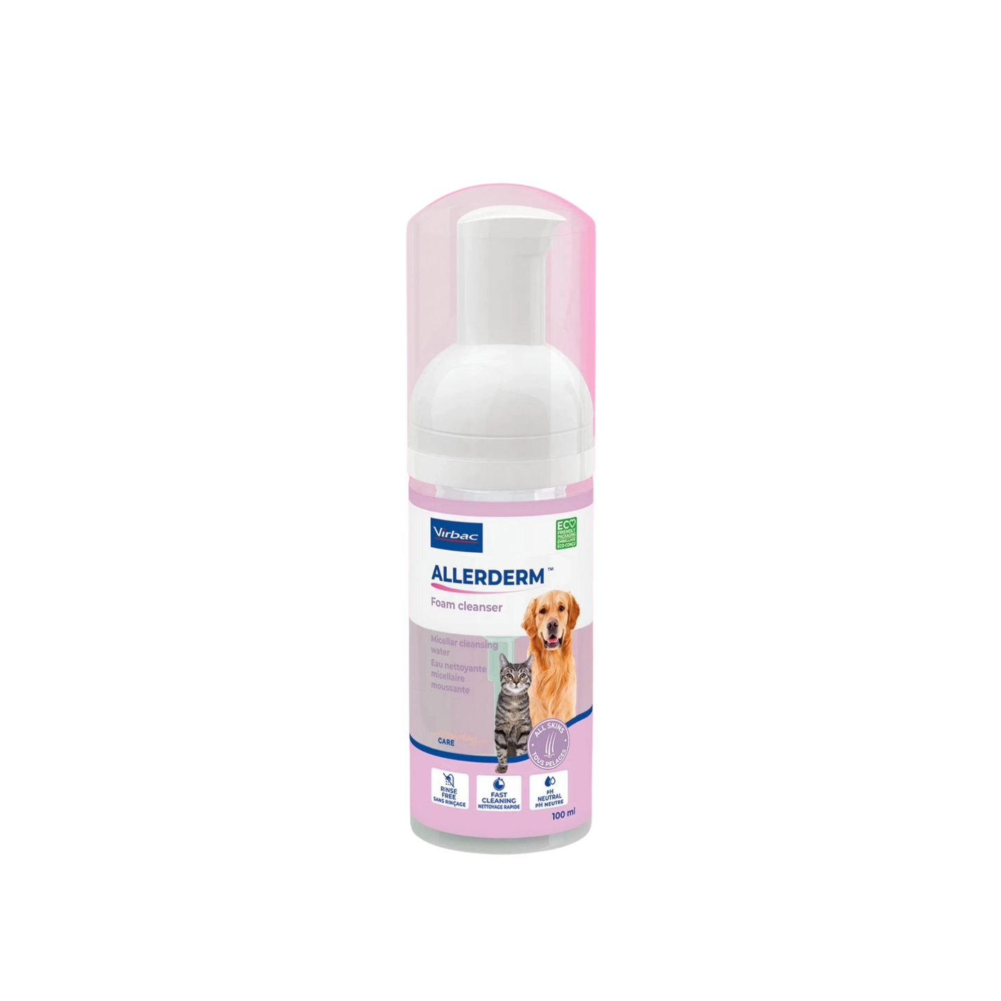 Allerderm Foam Cleanser 100ml – Schiuma Senza Risciacquo per Cani e Gatti